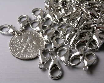LOBSTER-PLTN-12MMx6MM - 30 pcs Platinum Plated Lobster Clasps - 12mm x 6mm