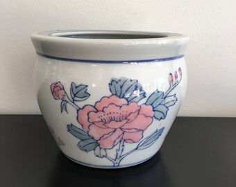 Vintage, Oriental Planter, Ceramic Plant Pot, Oriental Decor, Jardiniere, Chinese,Planter,Chinese Pot,Asian Interior,Asian,Fish Bowl Planter