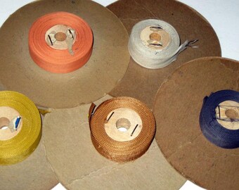 5 Partial Rolls Vintage Rayon Seam Binding for Crafting, Sewing, etc. -
