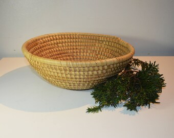 Vintage Handmade Coil Basket