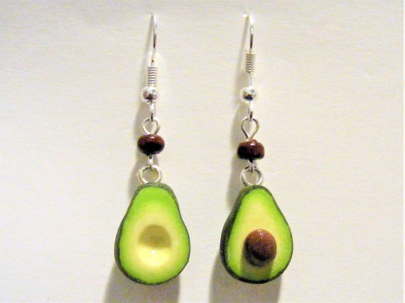 Avocado Earrings, Miniature Food Earrings