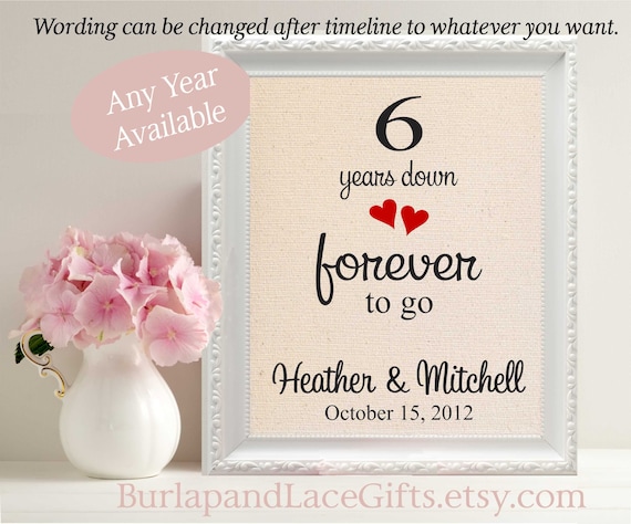 6 Year Anniversary Quotes For Wife 6th Wedding Anniversary Gift for Wife Gift for Husband 6 Years