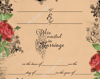 Marriage Certificate. Digital download