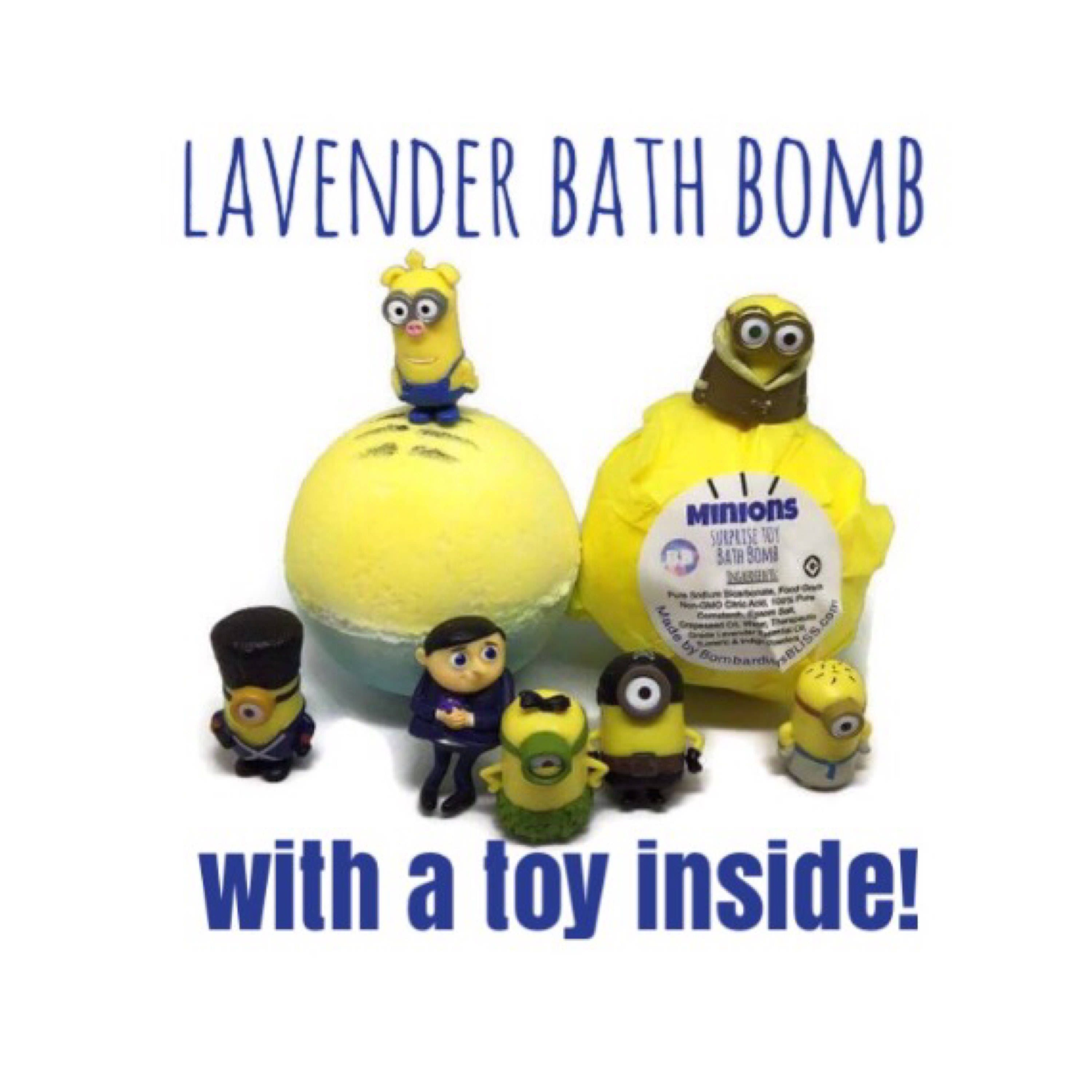Toy Minion Kids Bath Bomb Lavender Essential Oil Bath Fizzy