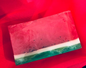 Juicy watermelon soap, summer soap, exfoliating soap, gifts for her, teacher gift, housewarming gift, goat milk soap, fruity soap