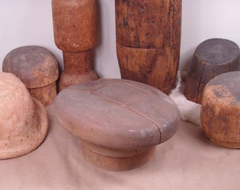 Vintage 1940s Era Millinery Wooden Asymmetrical Tam / Oversized Beret Hat Makers Block Form - 537 23