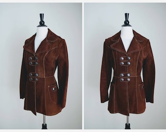 Vintage 70s Suede Jacket - Mod 1960s Suede Coat