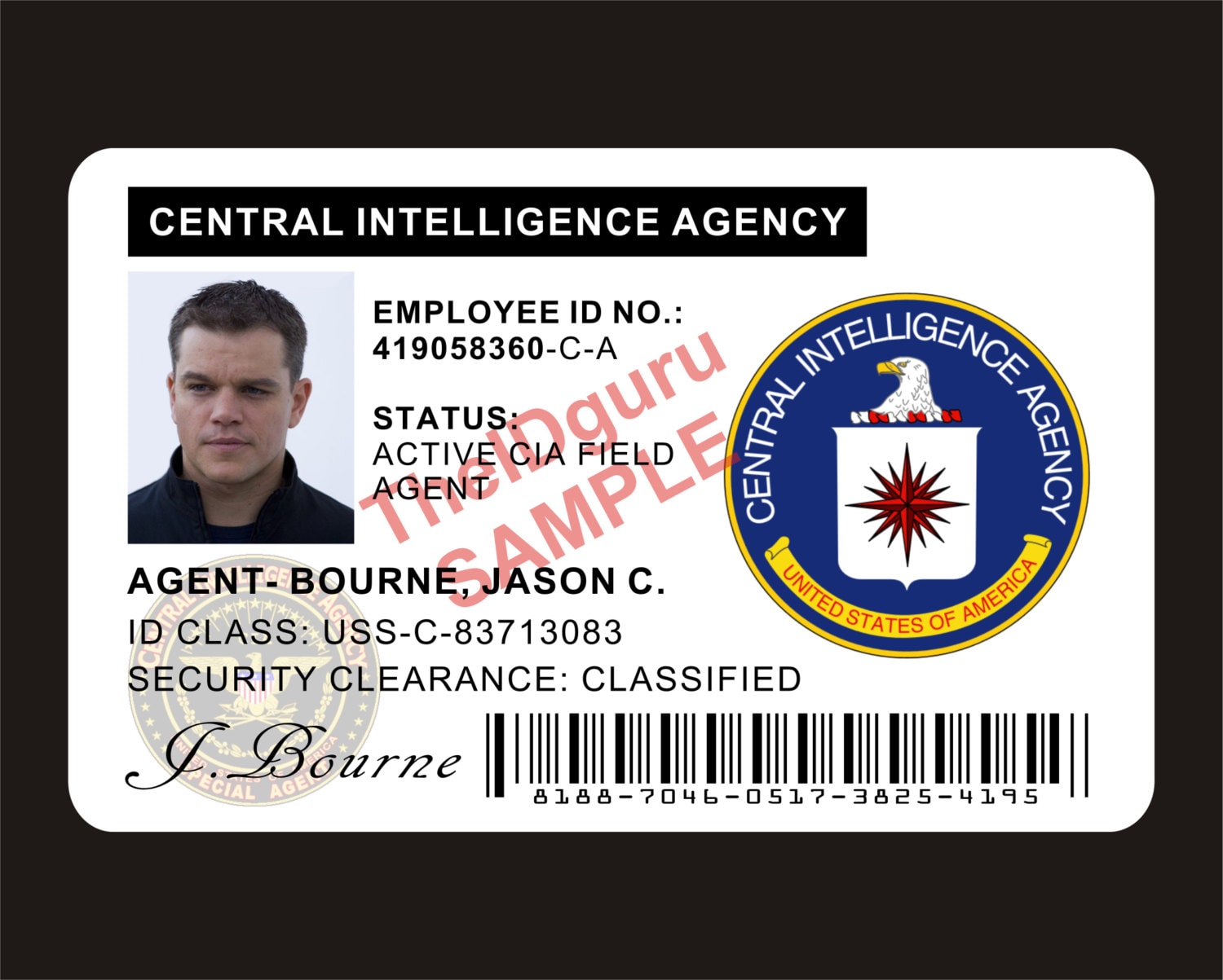 The Bourne Identity Movie Agent Jason Bourne CIA