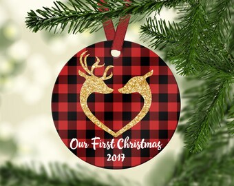 Our First Christmas Ornament.Ornament.First Christmas Married Ornament.Custom Ornament.Wedding Ornament.