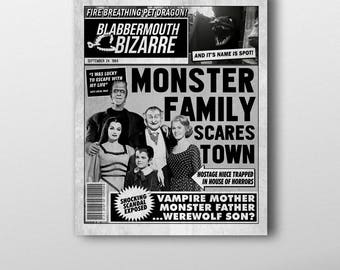 The Munsters Inspired Mock Magazine Cover Art Print