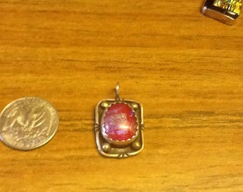 Dichroic glass and sterling silver .925 pendant