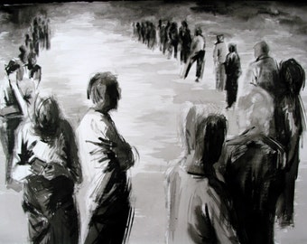 Haunting Fine Art Figure Drawing, "Lull"