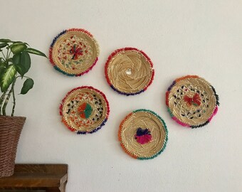 Woven boho trivets--wall decor