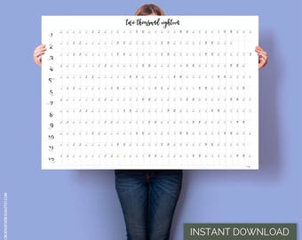2018 Wall Calendar. PRINTABLE Wall Planner 2018 Family Calendar A1 Yearly Poster Minimalist Calendar Business Planner Large 2018 calendar