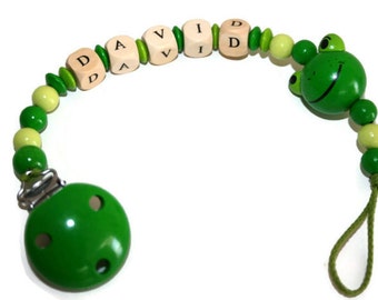 Personalized Pacifier Clip - Wooden Pacifier Holder - Name Pacifier Clip - Baby Shower Gift - Teething Clip - New Baby Gift - Soother Clip