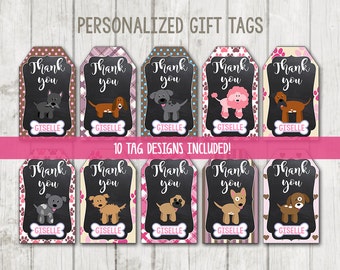 Printable Puppy Thank You Tags, Puppy Tags, Dog gift tags, Pawty birthday tags, Puppy Party gift tags, Dog Tags, Dog Thank You Tags, Paw-ty