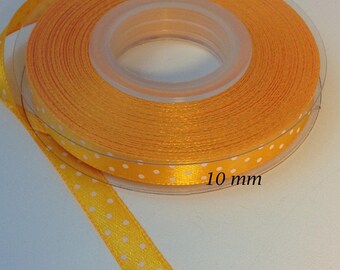 10 mm Buttercup shiny dots satin ribbon