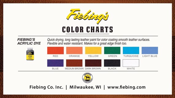 acrylic leather dye fiebing s 2oz 59ml in 11 fiebing s leather dye color chart