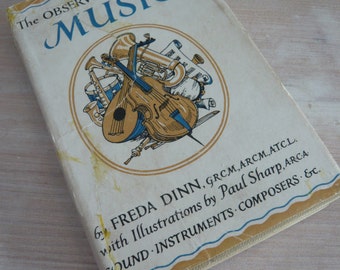 The Observer's Book Of Music 1950s / 1960s Edition Pocket Guide Retro Vintage Mid Century