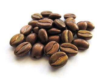 Matte Metallic Bronze Czech Glass Coffee Bean Beads, 11mm x 8mm - 30 pieces
