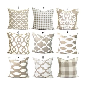 Pillow Cover.Decorative Pillow Cover, Tan Pillow. Throw Pillow, Neutral Pillow, Accent Pillow, Cushion Cover, Taupe, Ecru.All Sizes, Sham