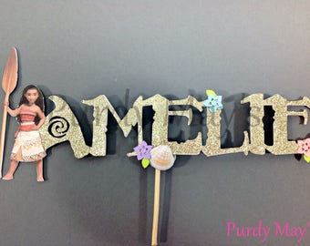 Moana Cake Topper, Moana Name Cake Topper, Moana Personalized Cake Topper, Moana Smash Cake Topper, Moana Party Supplies, Moana Party Decor