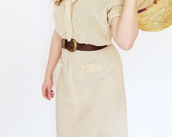 1960s knit dress | vintage wiggle 60s dress | fitted knitted sweater dress