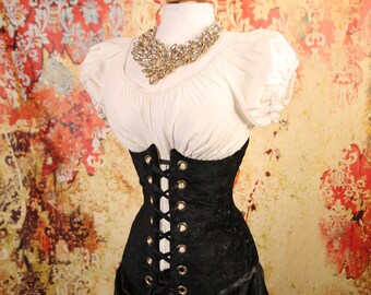 Waist 39-41 Black brush Stroke Wench Corset