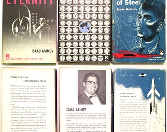 The End of Eternity, Earth is Room Enough, The Caves of Steel - Isaac Asimov (Book Club Edition, BCE Hardcover w/DJ) Science Fiction Books