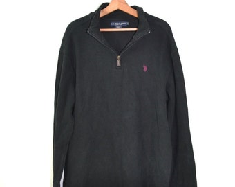 Vintage Sweater Pullover Sweater Black Sweater 80s Sweater Preppy Sweater Men's Sweater V Neck Sweater