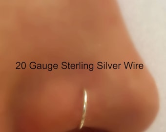 20 Gauge Sterling Filled Nose Hoop Nose Ring G 18G 20G 22G 24G Gold Nose Piercing
