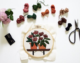 Out of Retirement! - September Echinacea Contemporary Embroidery Pattern PDF by Sarah K. Benning