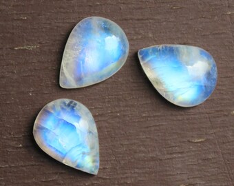 Rainbow Moonstone natural pear shape cabochon Gemstone MM sizes available- 7x10, 8x12, 9x13, 10x14, 12x16, 13x18, 15x20, 16x22, 18x25, 20x30