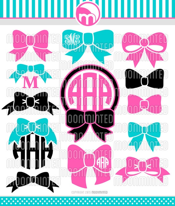 Download Bow SVG Cut Files Monogram Frames for Vinyl Cutters Screen