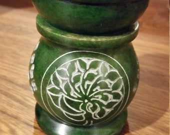 Natural Carved stone incense oil burner-various patterns