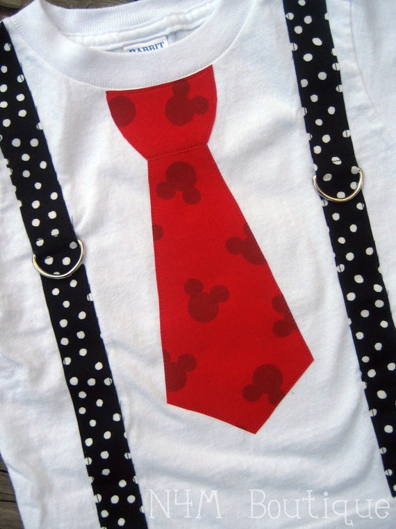 Download Items similar to Red Mickey Mouse Tie with Black Dot ...