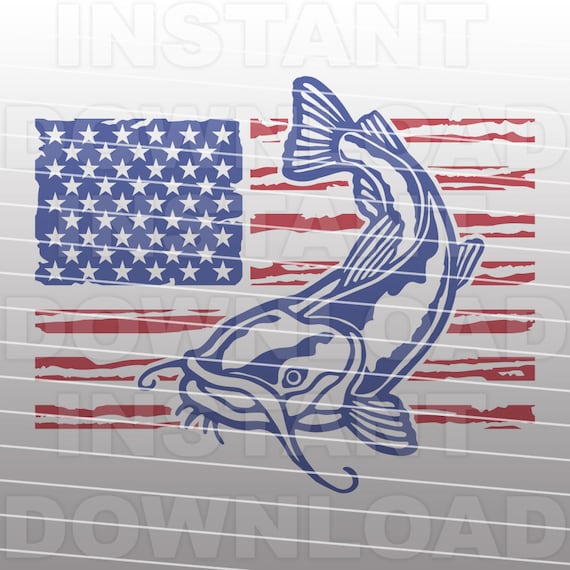 Download USA Catfish Fishing SVG FileFlathead Catfish SVG File