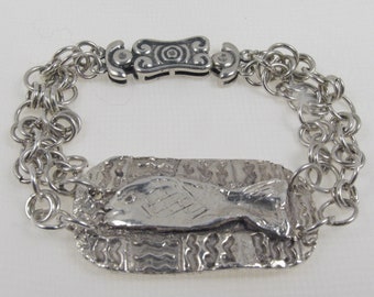 Silver PMC Fish Bracelet