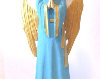 Christmas Sale Wooden Angel Wood Carved Angel Angel Statue Angel Figurine