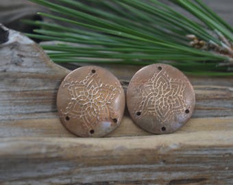 Snowflakes- Handmade Domed Bronze Components