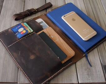 iPhone 7 Portfolio iPad Mini Case Hand Stitched Leather