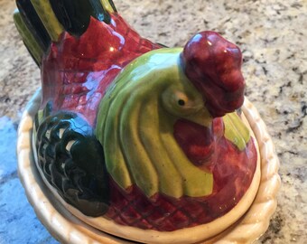 Vintage Hen or Chicken on Basket
