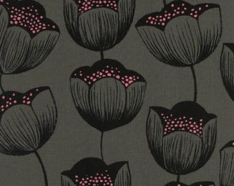 Cotton + Steel - Magic Forest Collection - RAYON Tulips in Gray