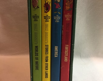 Boxed Set of Vintage Walt Disney Books - 'The Wonderful Worlds of Walt Disney' - 1965 (#002)