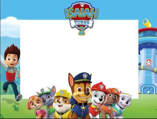 Paw Patrol Birthday Frames Paw Patrol Photo booth Frame