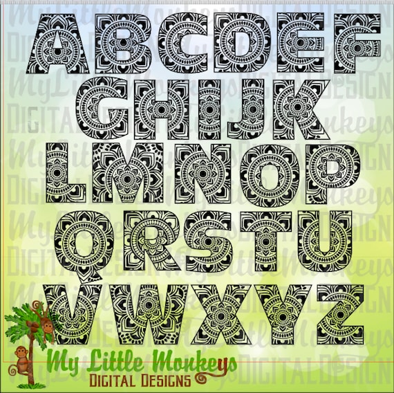 Download Mandala SVG Alphabet Mandala Mandala Letters Alphabet svg