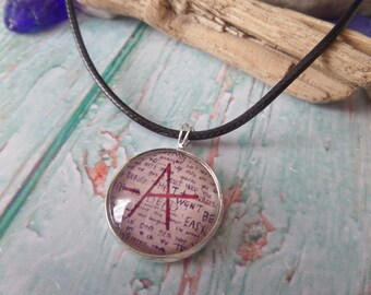 Liars necklace, liars fan gift, A necklace, got a secret, glass dome necklace, pretty little liars, novelty gift, tv fandom, sandykissesuk
