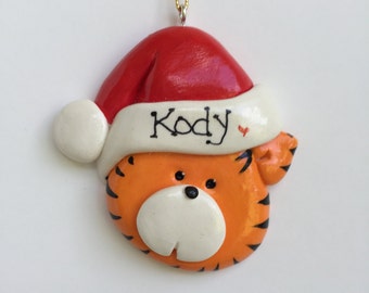 Personalized Tiger Christmas ornament/ tiger ornament / Tiger / personalized with names and date"