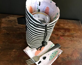 Mason Jar Salad Set, Custom quart Jars to Go Single zero waste lunch or shopping tote carrier bag