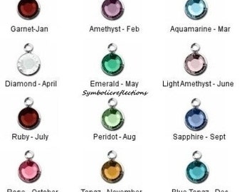 Add a 6mm Swarovski crystal channel charm - Add a Crystal channel charm - Add a birthstone channel - Add a Birthstone Charm - Birthstone add